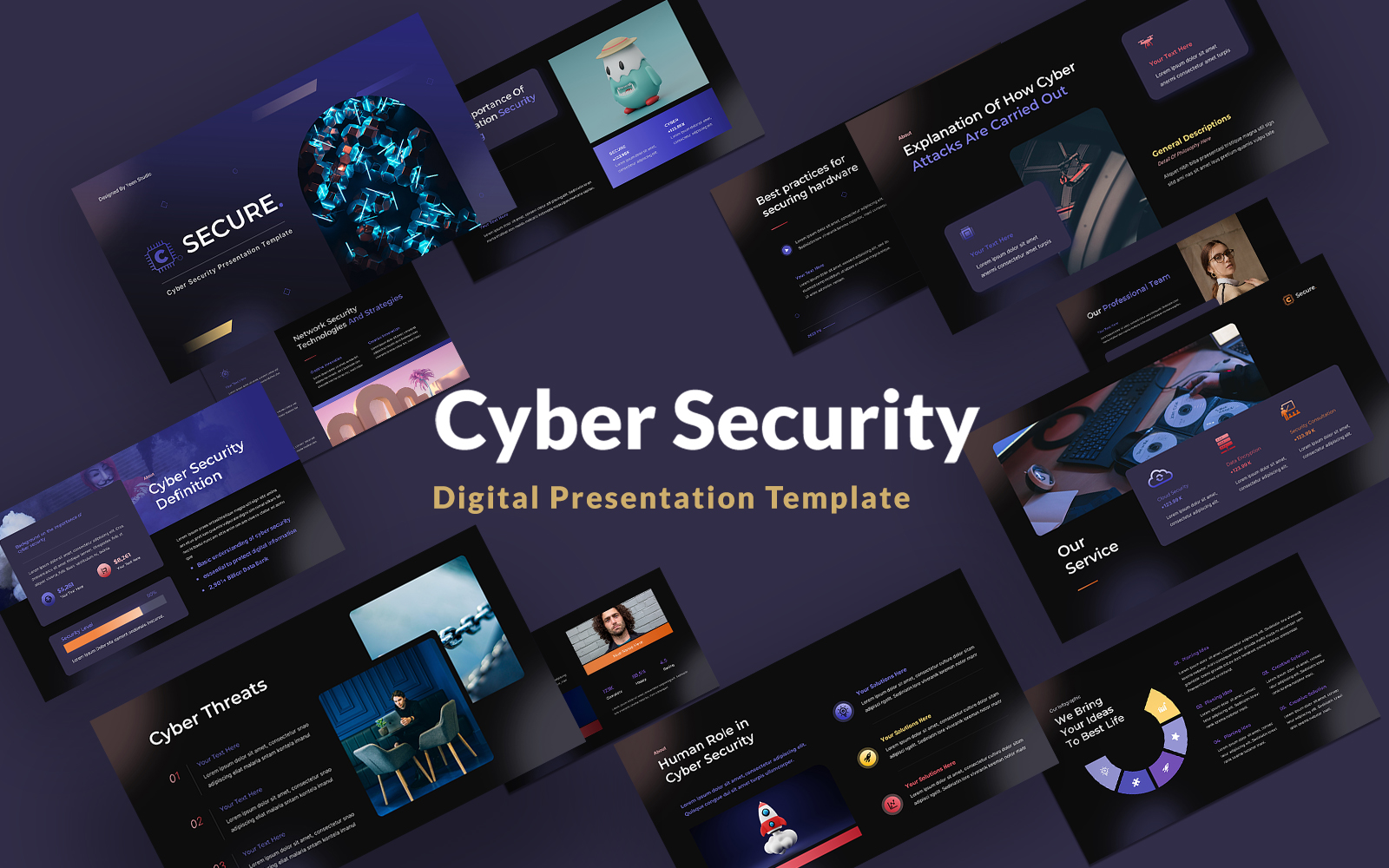 Secure Cyber Security Powerpoint Template