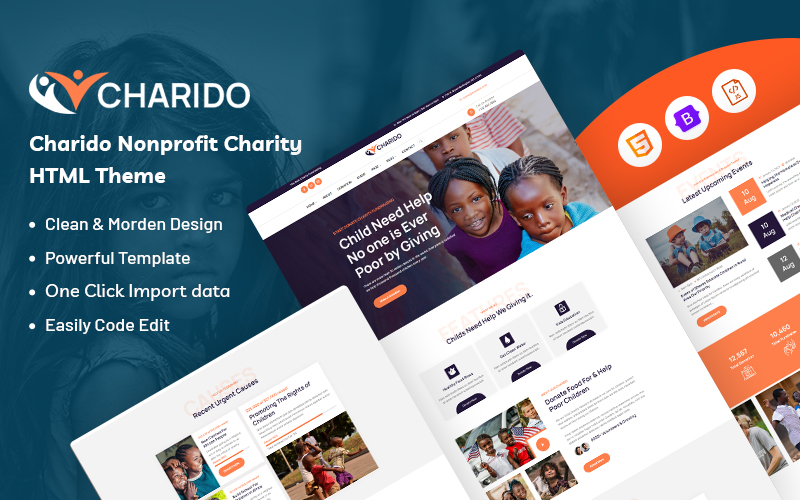 Charido – Nonprofit Charity Website Template