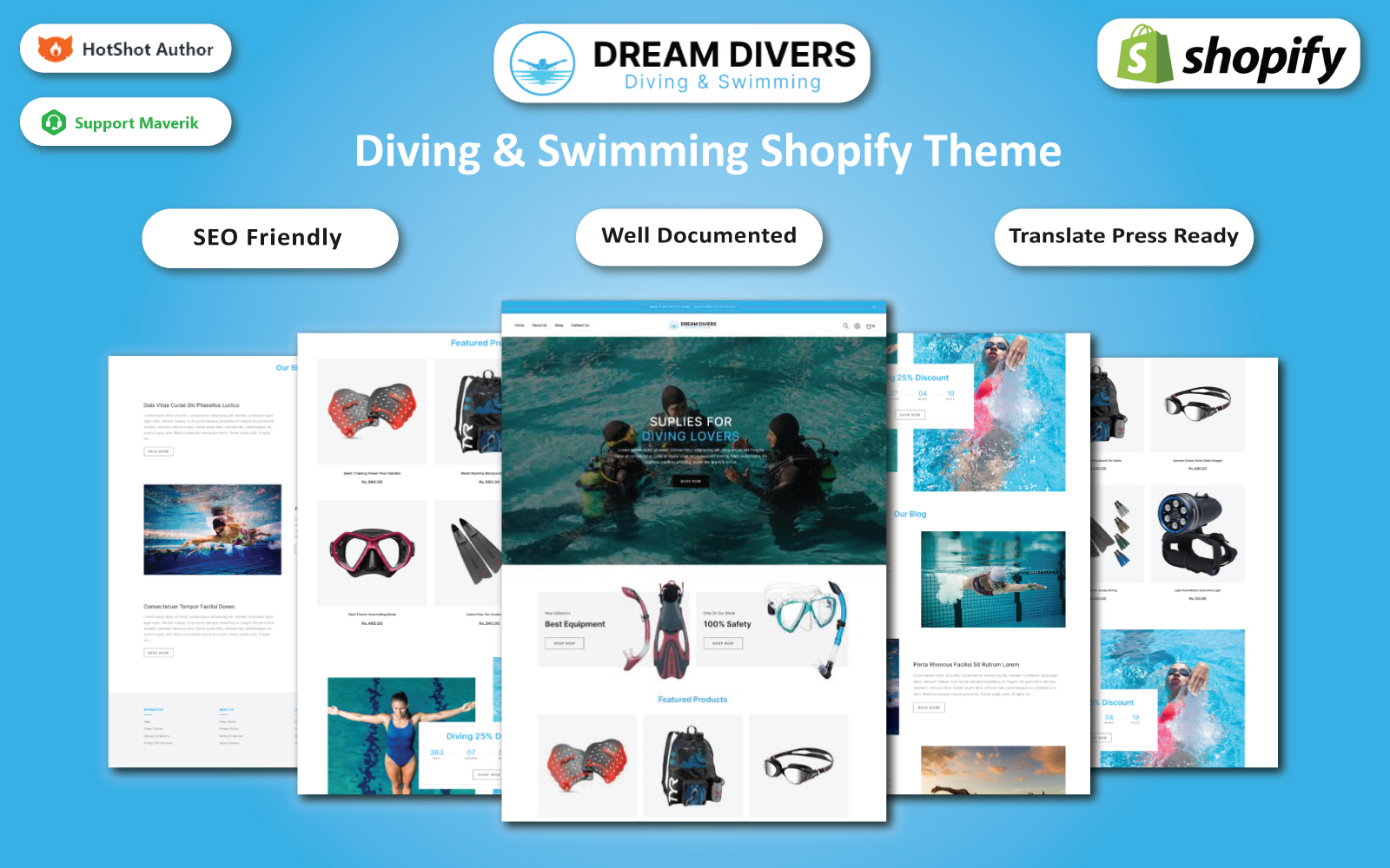 Dream Divers - Diving & Swimming Multipurpose Shopify Theme