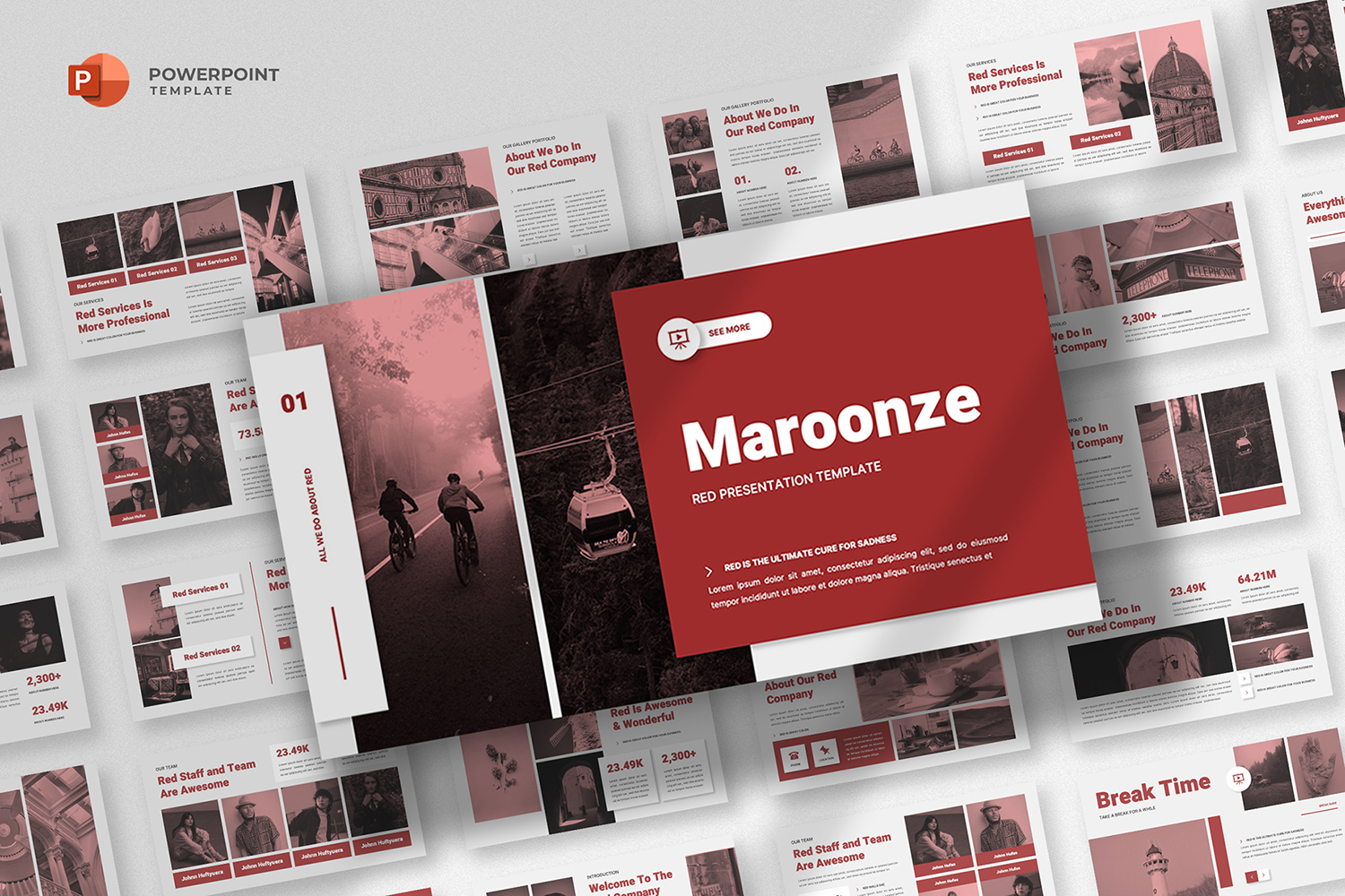 Maroonze - Red Powerpoint Template
