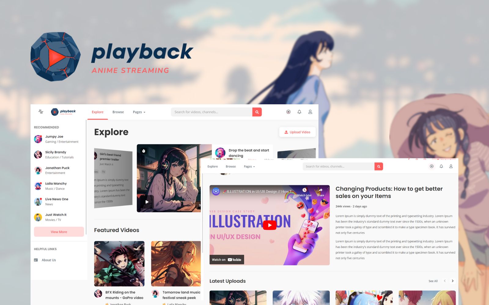 Playback - Anime Streaming HTML Template for $29