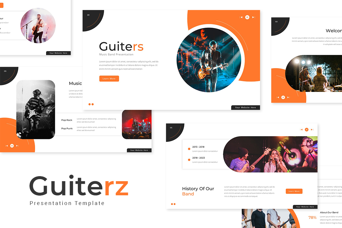 Guiters - Music Band Powerpoint Template