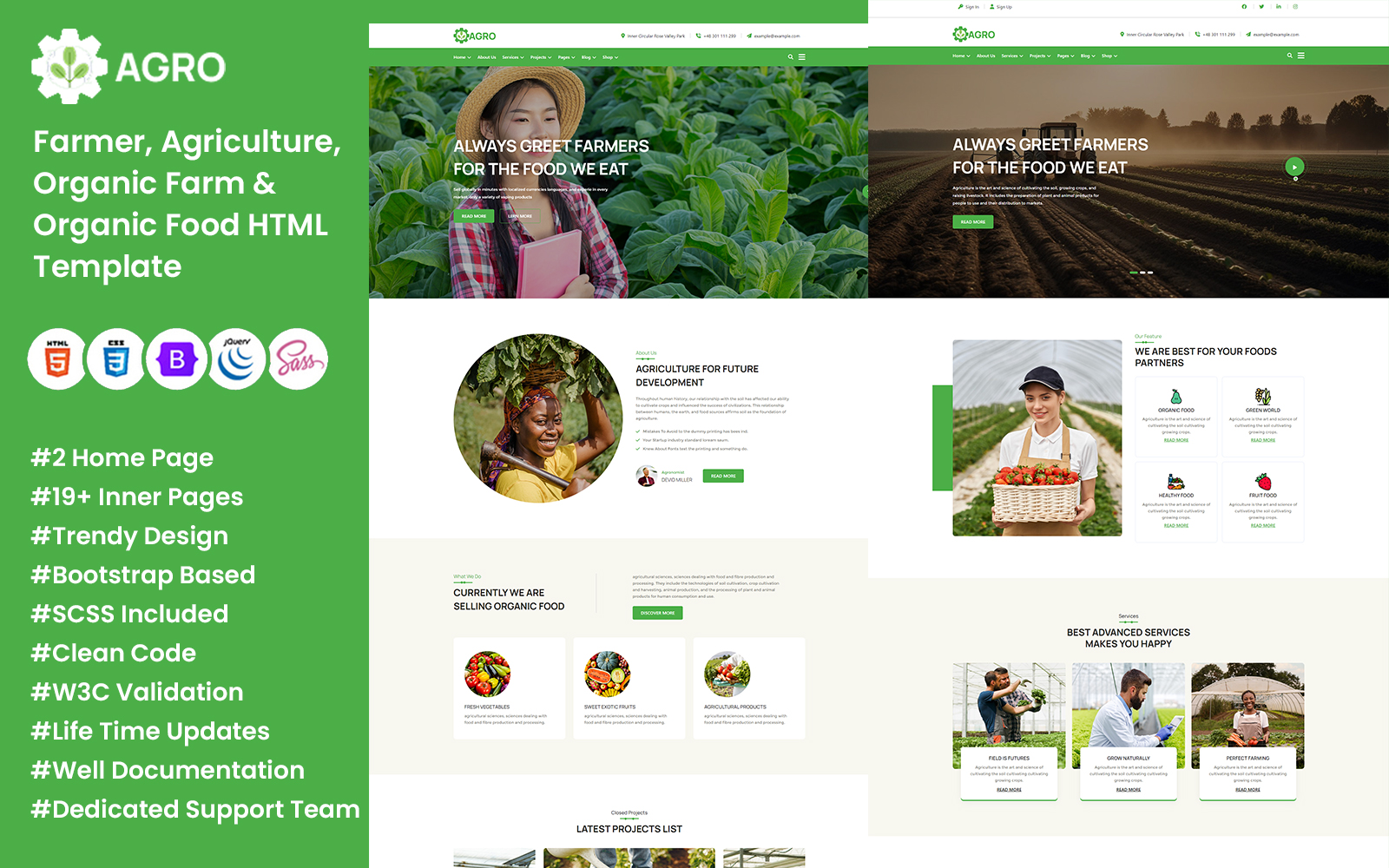 Agro - Farmer, Agriculture, Organic Farm & Organic Food HTML Template