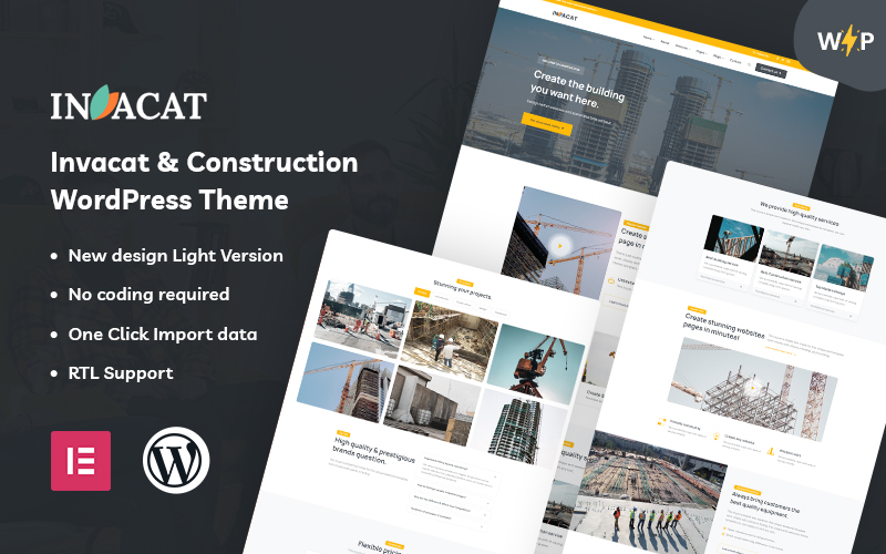 Invacat - Construction WordPress Theme