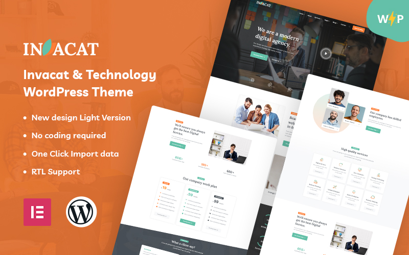 Invacat - Technology Elementor WordPress Theme