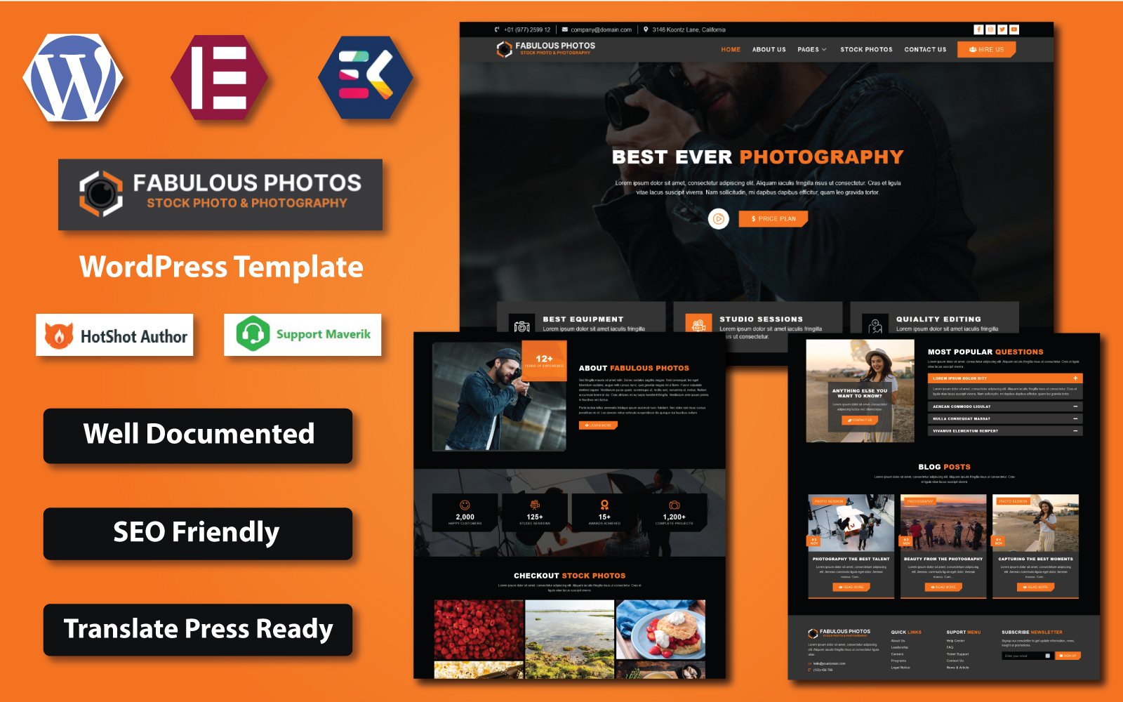 Fabulous Photos - Stock Photo & Photography WordPress Elementor Template