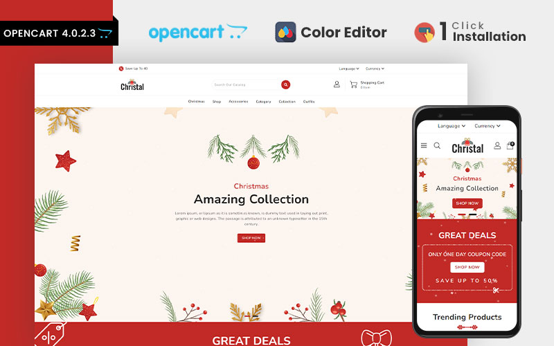 Christal Christmas Store OpenCart Theme