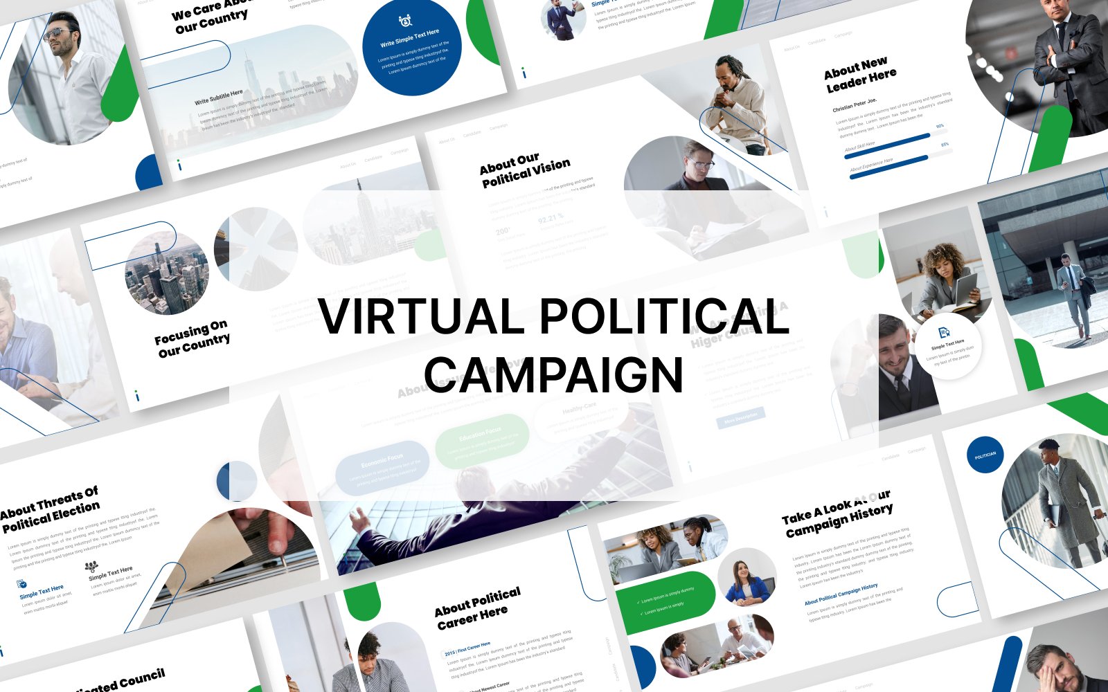 Virtual Political Campaign Powerpoint Template Presentation