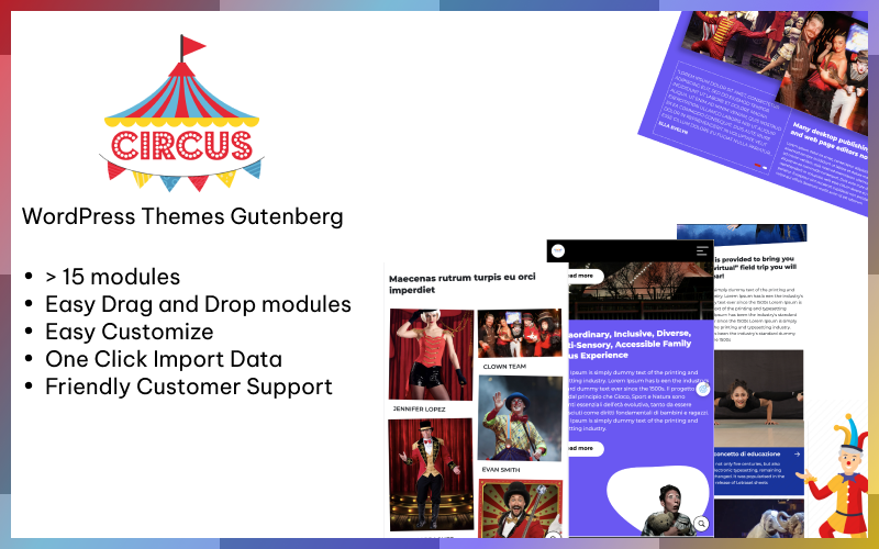 Ciruss - Responsive Wordpress Themplates for Ciruss, Performing Arts