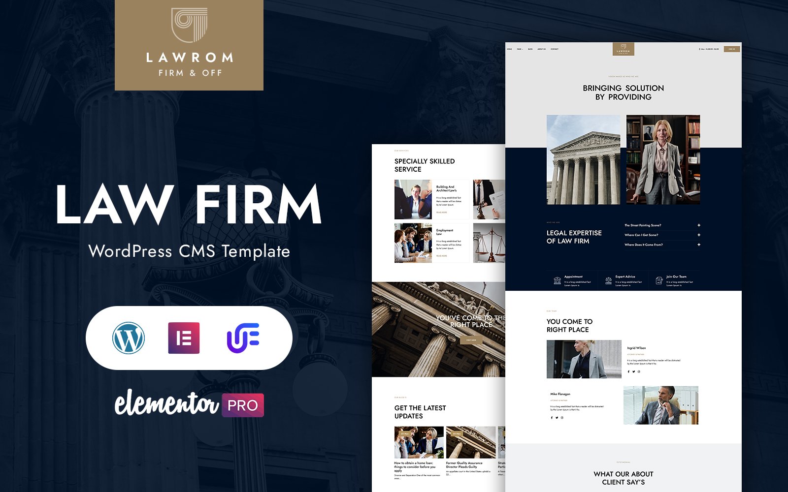 Lawrom - Law Firm WordPress Elementor Theme