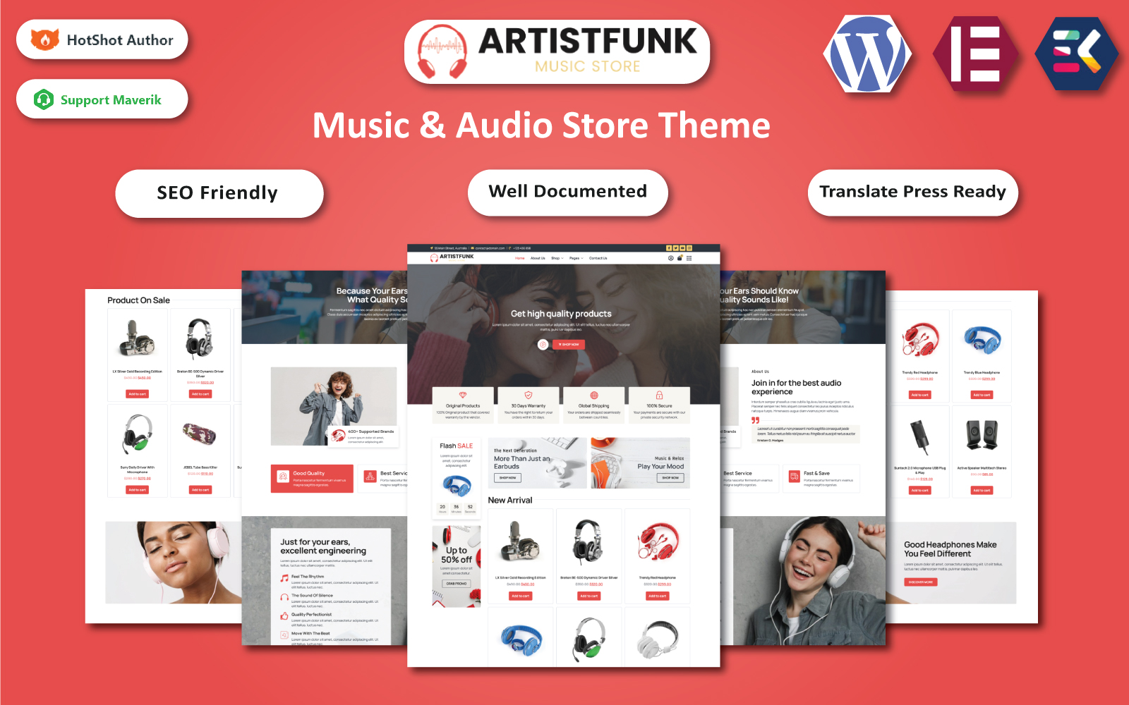 Artist Funk - Music & Audio Store WooCommerce Elementor Template