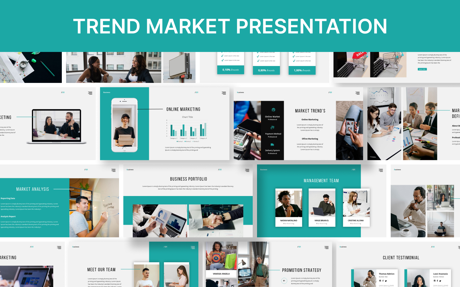 Trend Market Powerpoint Presentation Template