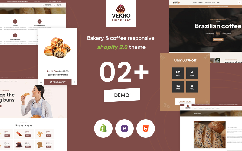 Vekro - The Bakery and Food Premium eCommerce Shopify Theme