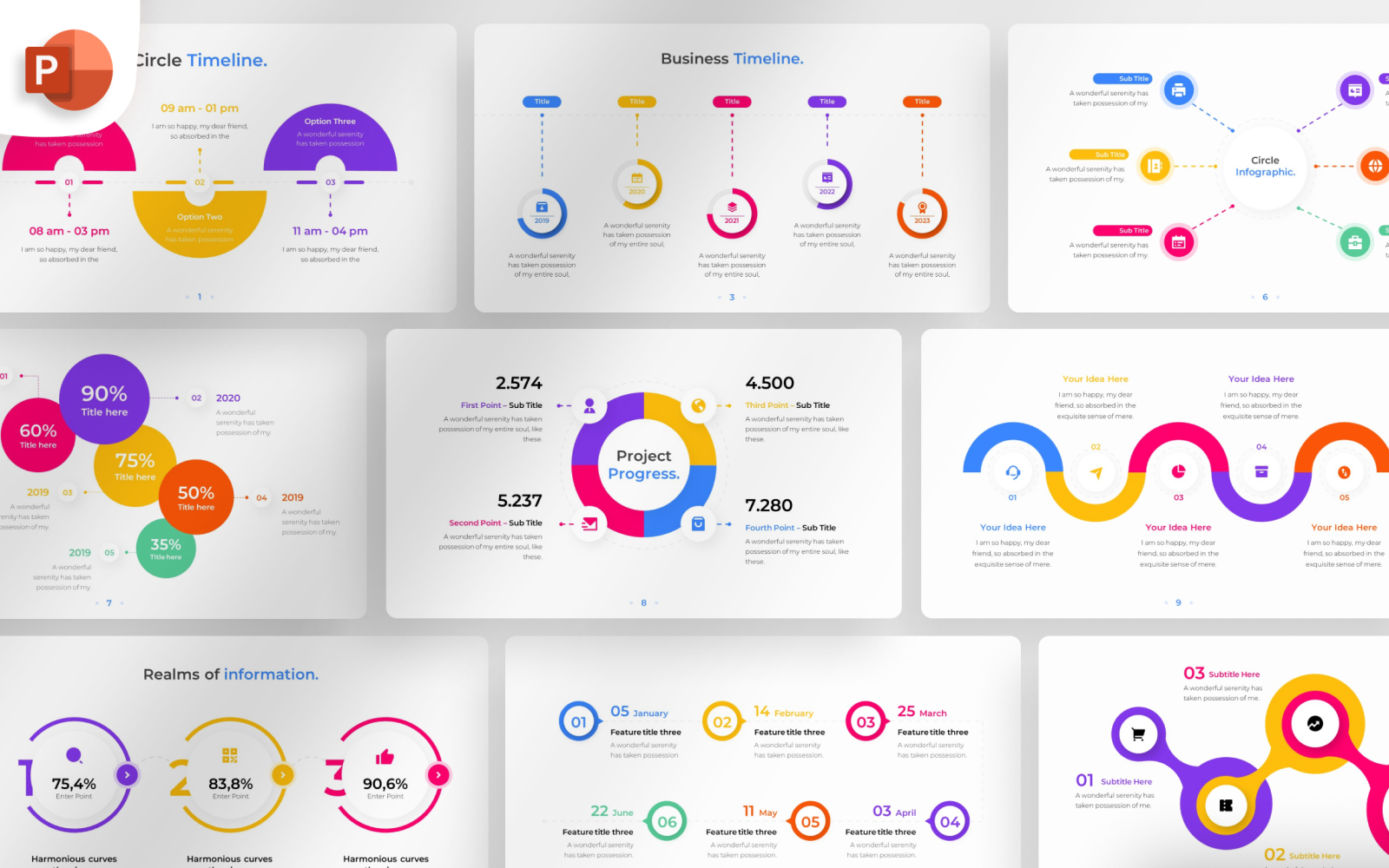 Circle Timeline PowerPoint Infographic Template