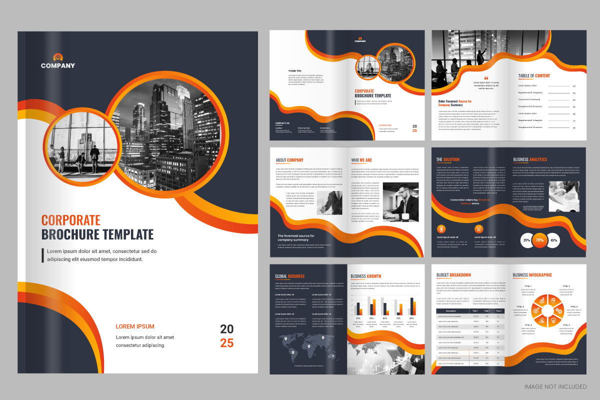 Modern corporate business brochure template, company profile brochure layout
