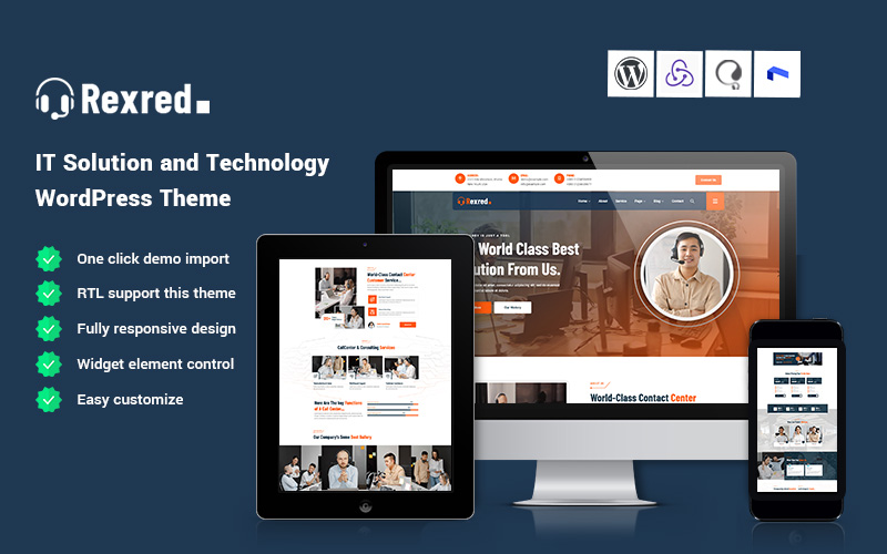 Rexred - IT Solution and Technology WordPress Theme