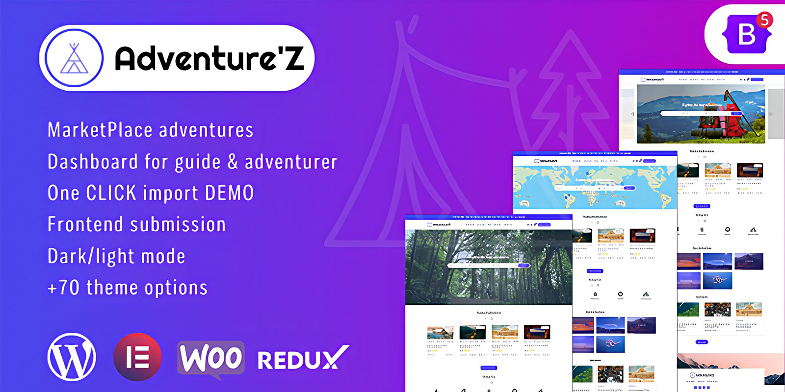 Adventure'Z - Modern Adventure Marketplace WordPress Theme