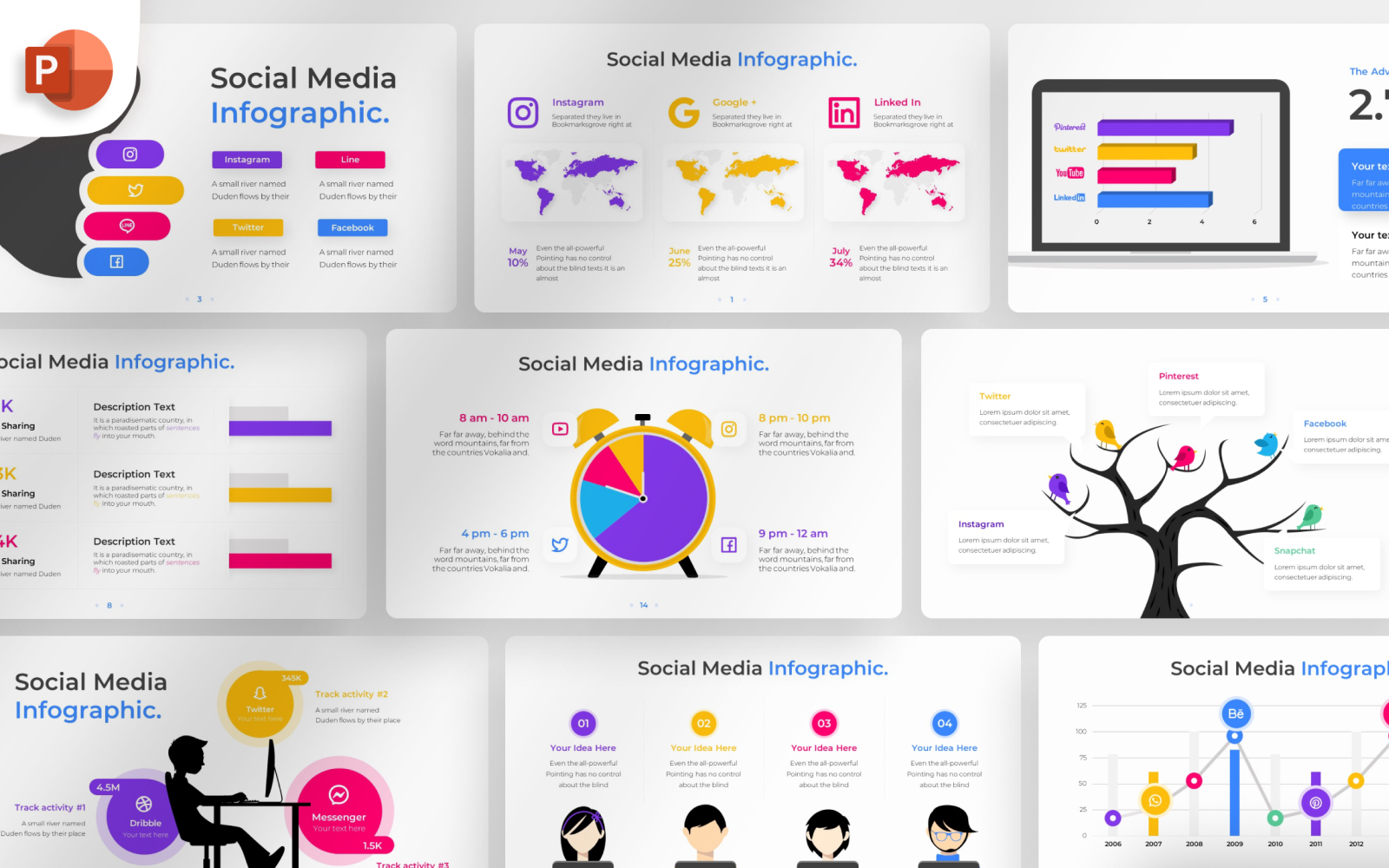 Social Media PowerPoint Infographic Template