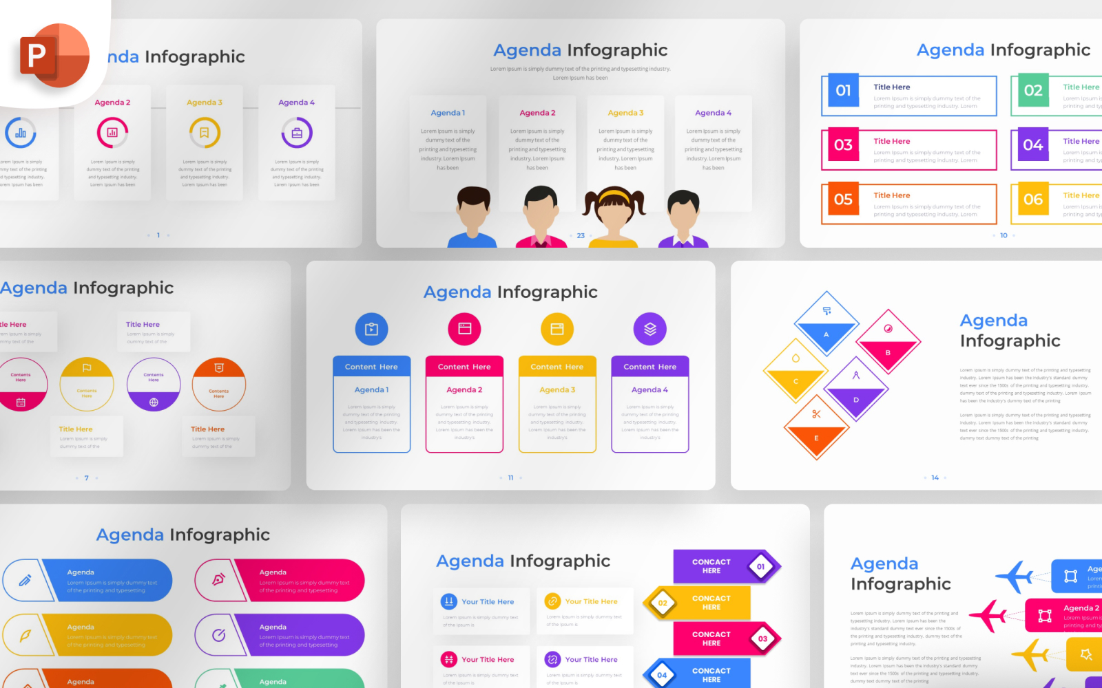 Agenda PowerPoint Infographic Template