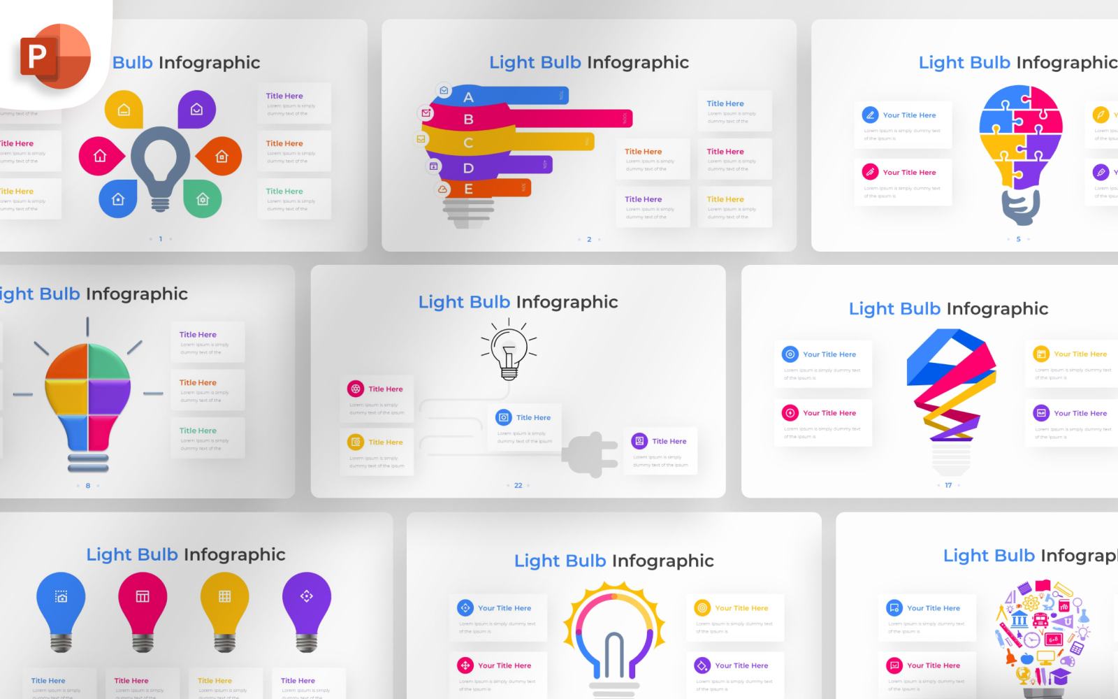 Light Bulb PowerPoint Infographic Template