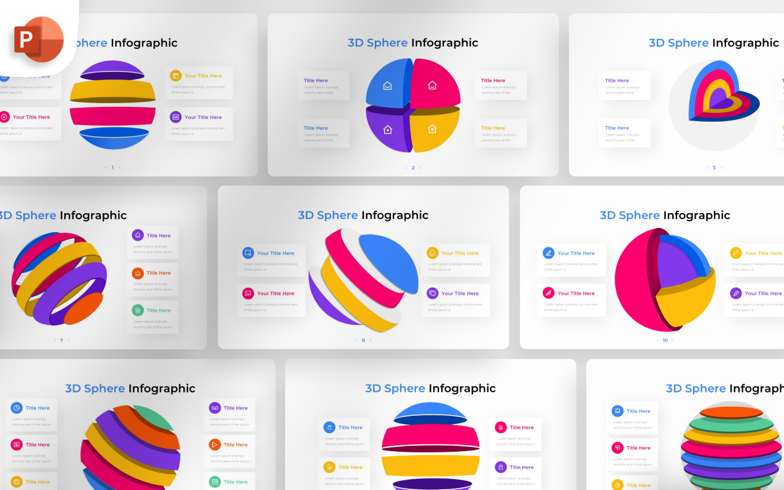 3D Sphere PowerPoint Infographic Template
