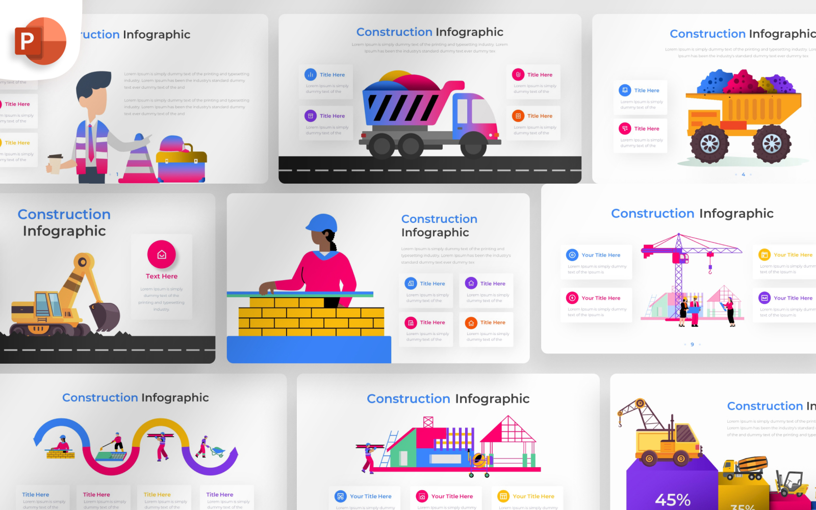 Construction PowerPoint Infographic Template