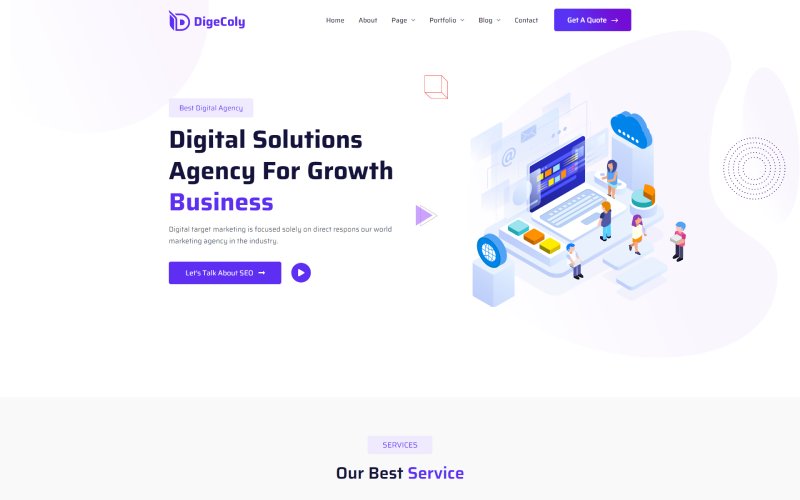 Digecoly – Digital Marketing & Modern Business Agency HTML5 Template
