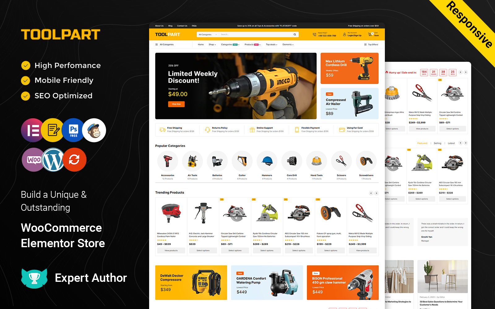 ToolPart – Tools Parts and Equipment Elementor WooCommerce Store