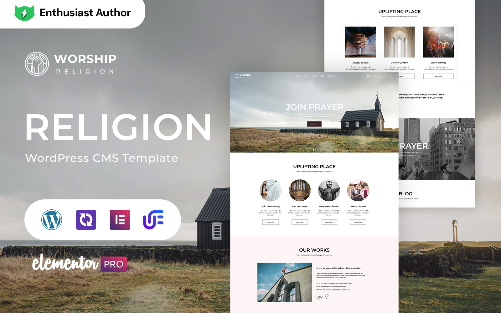 Worship - Religion WordPress Elementor Theme