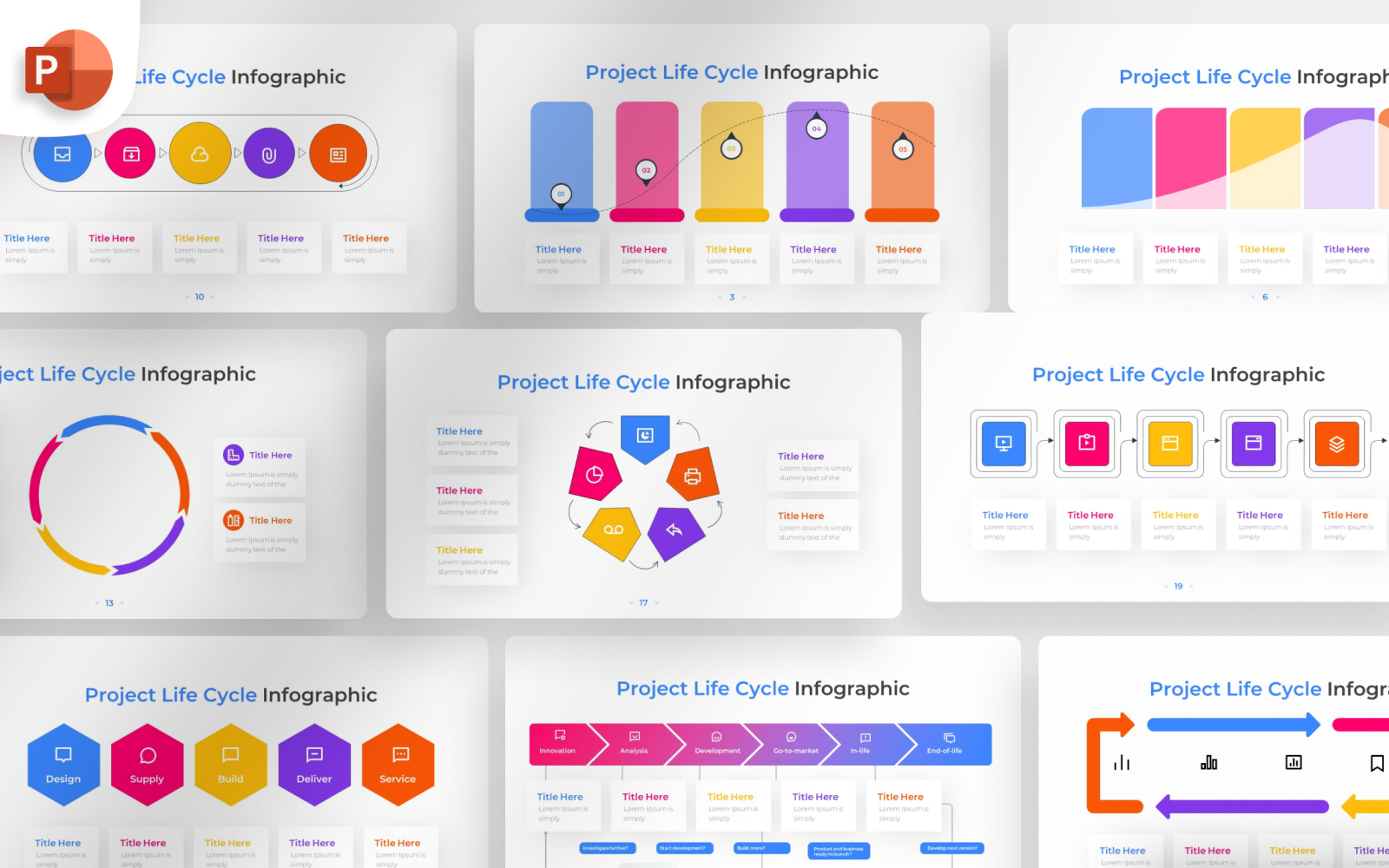 Project Life Cycle PowerPoint Infographic Template