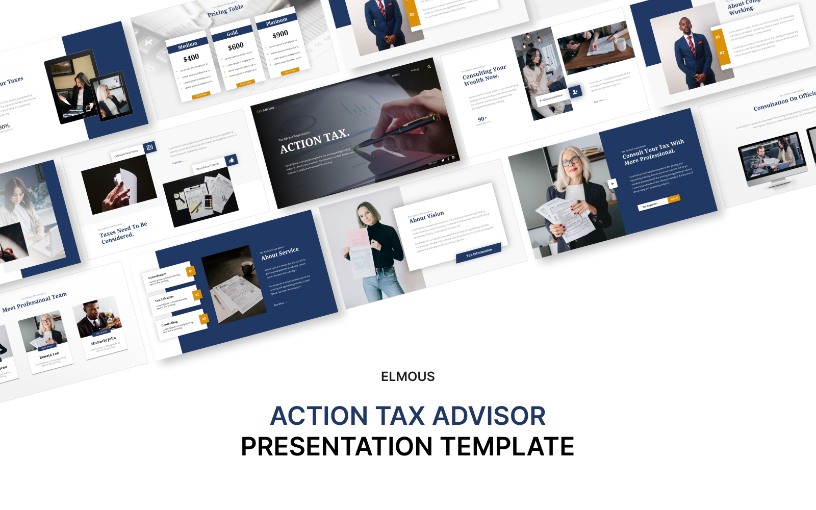 Action Tax Advisor Powerpoint Presentation Template