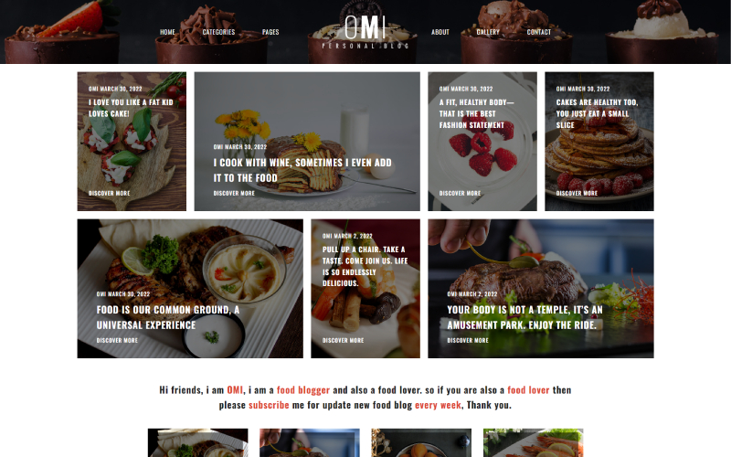 Omi - Food Blog WordPress Theme