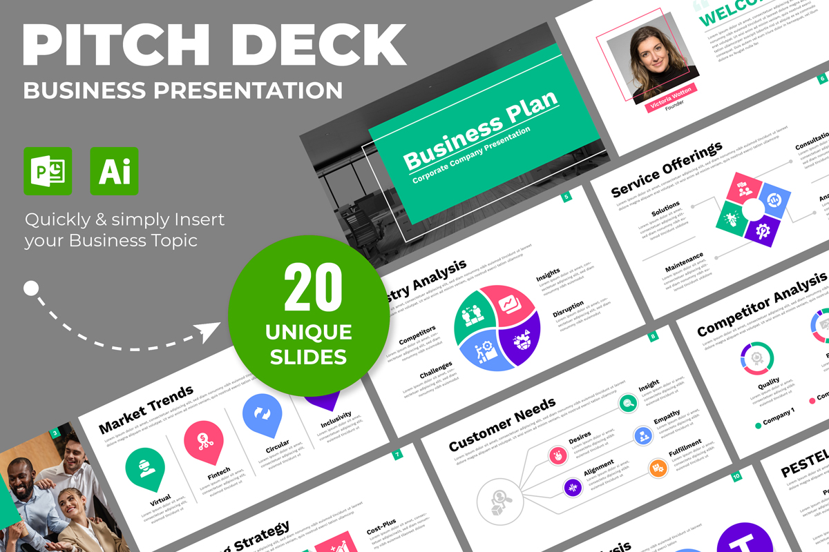 Pitch Deck Business Plan Presentation Template Design