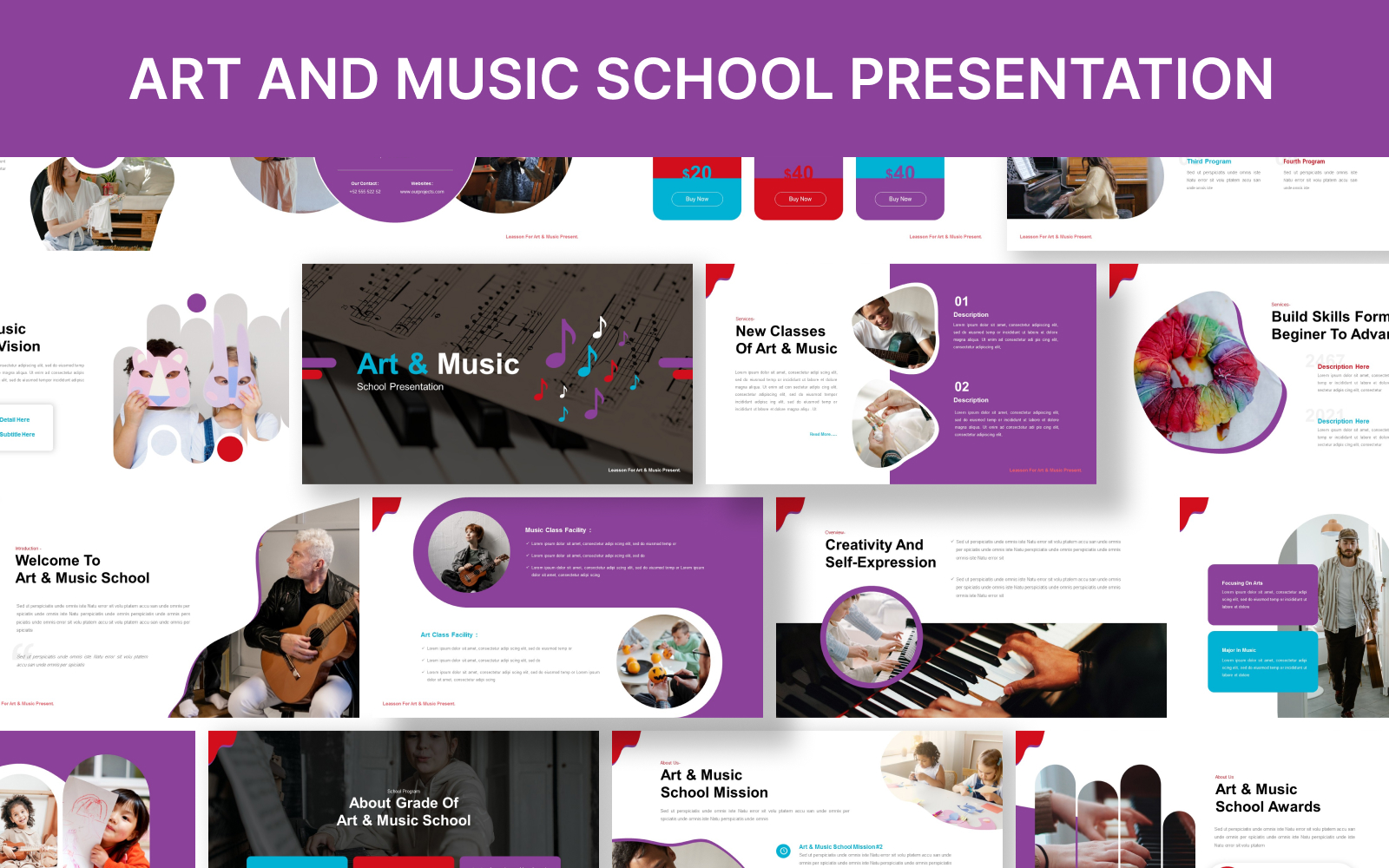 Art and Music School Powerpoint Presentation Template