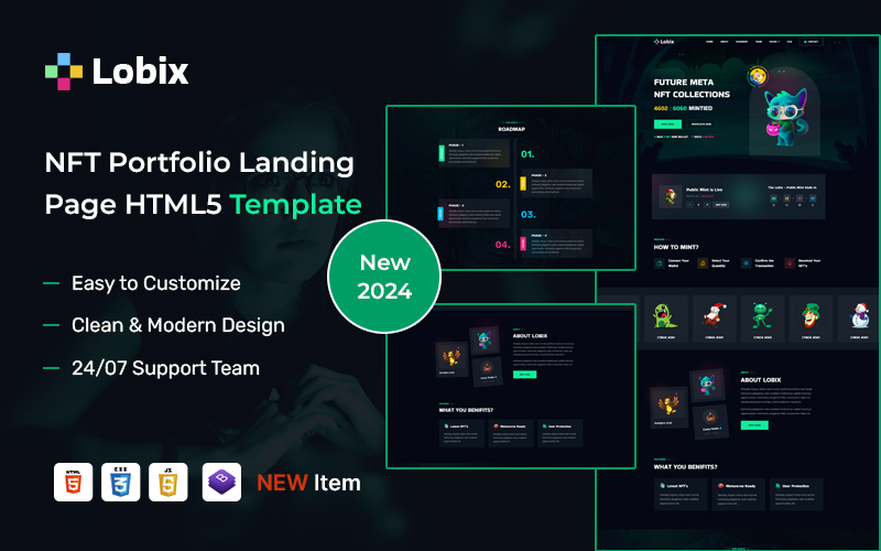 Lobix – NFT Portfolio and Landing Page HTML5 Template