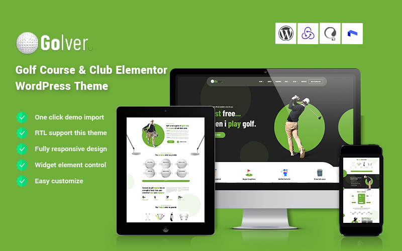 Golver - Golf Course & Club Elementor WordPress Theme