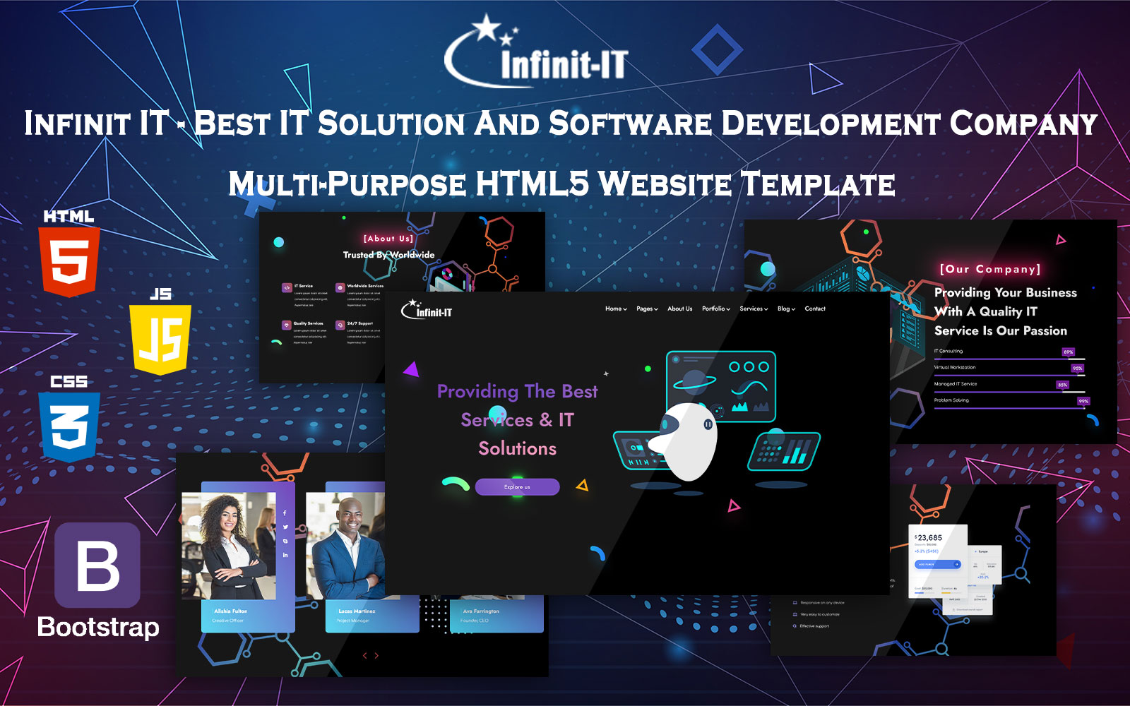 Infinit IT - Best IT Solution And Software Development Company Multi-Purpose HTML5 Website Template
