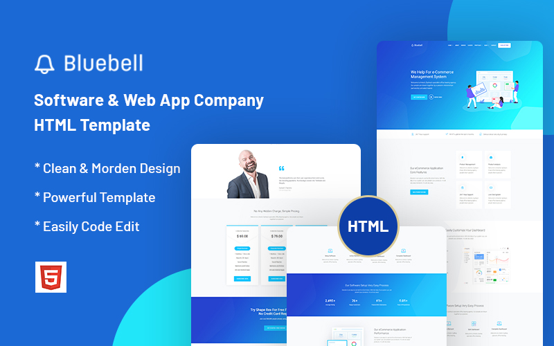 Bluebell – Software, Web App And Startup Tech Company Website Template
