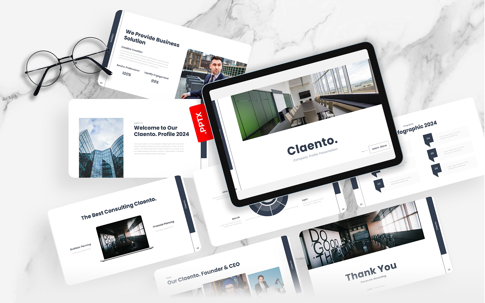 Claento – Company Profile PowerPoint Template