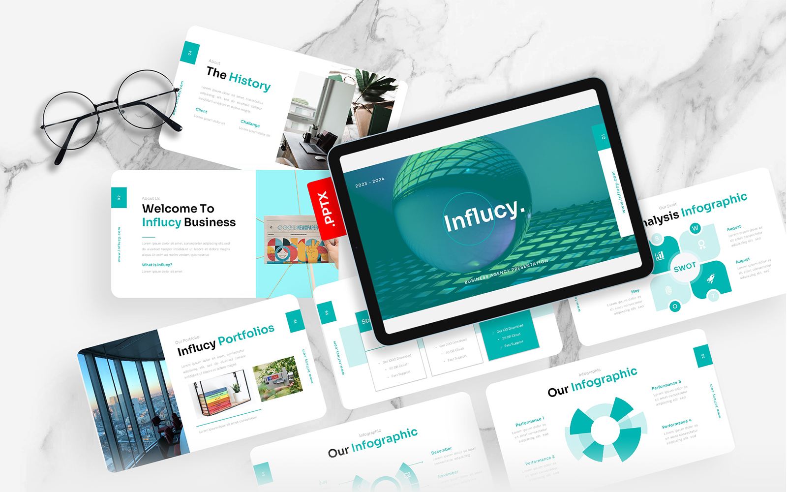 Influcy – Business Agency PowerPoint Template