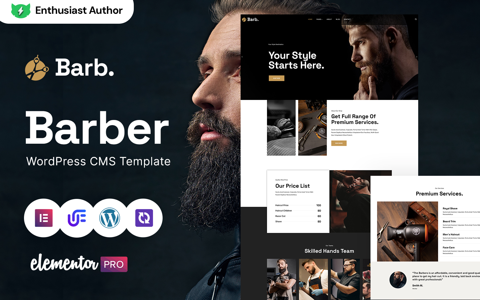 Barb - Barber Shop Modern WordPress Theme
