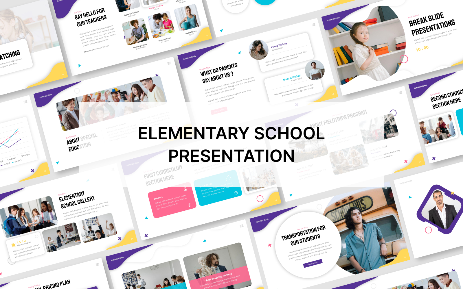 Elementary School PowerPoint Template Presentation