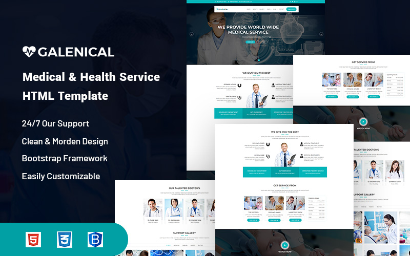 Galenical – Medical & Health Service Website Template