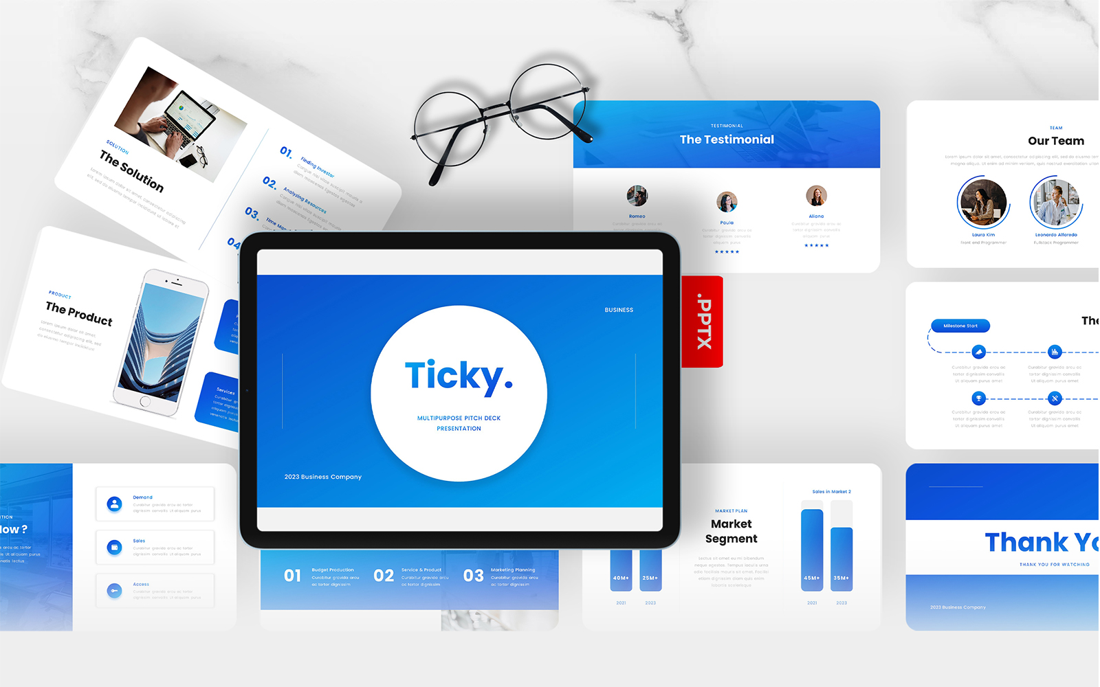 Ticky - Multipurpose Pitch Deck PowerPoint Template