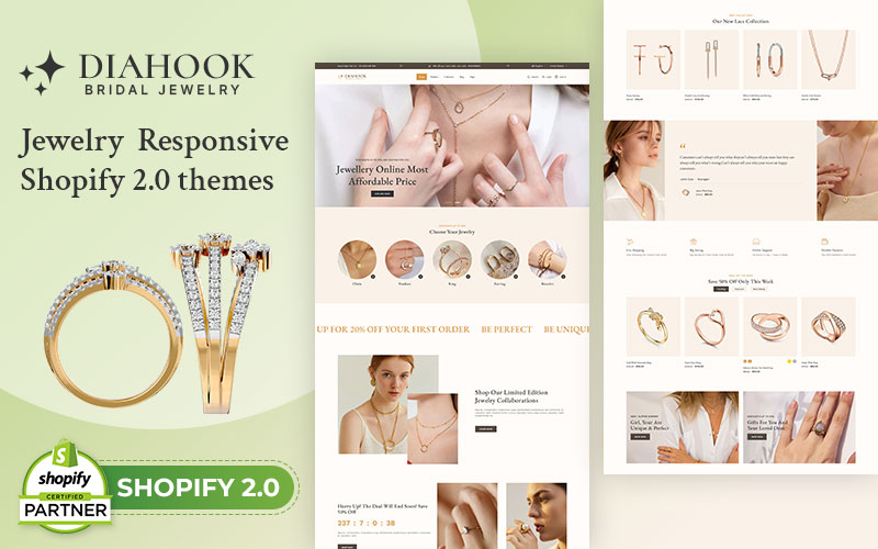 Diahook -  Responsive, Multipurpose Shopify Theme for Premium Luxurious Jewelry Stores
