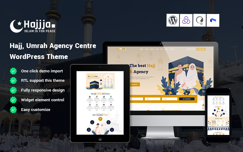 Hajjja - Hajj, Umrah Agency, and Islamic Centre WordPress Theme
