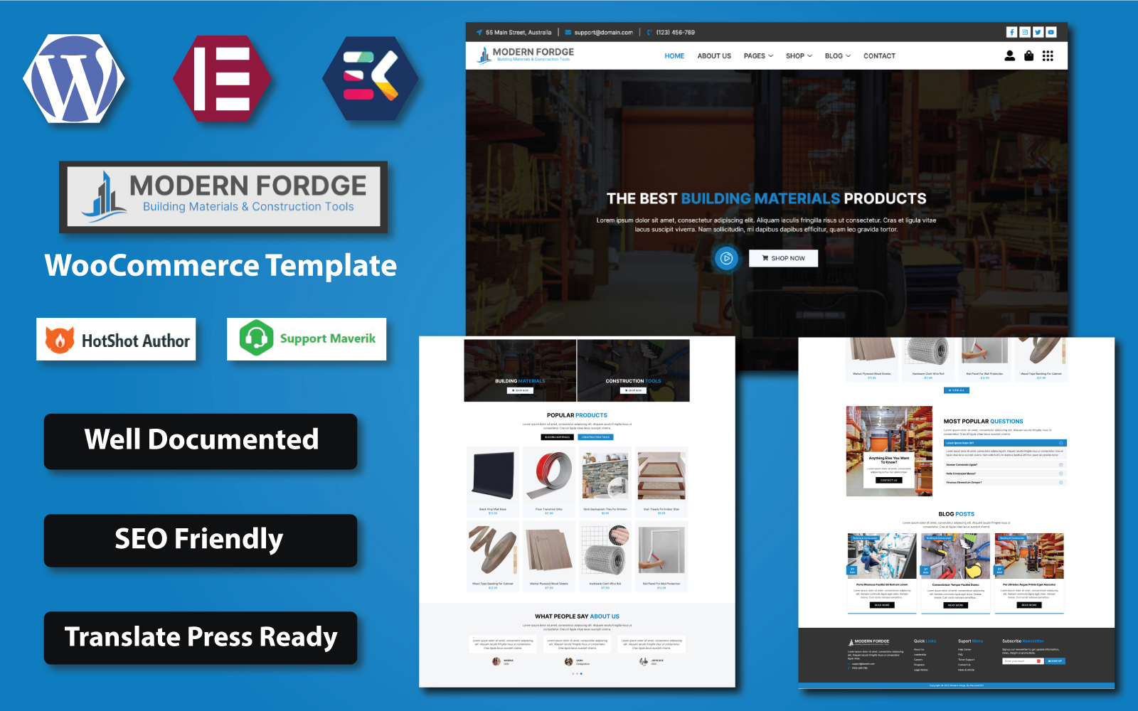 Modern Forge - Building Materials & Construction Tools Store WooCommerce Template