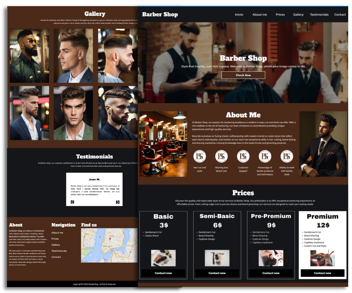 BarberShop - Lading Page Bootstrap HTML Website Template Ready-to-Use
