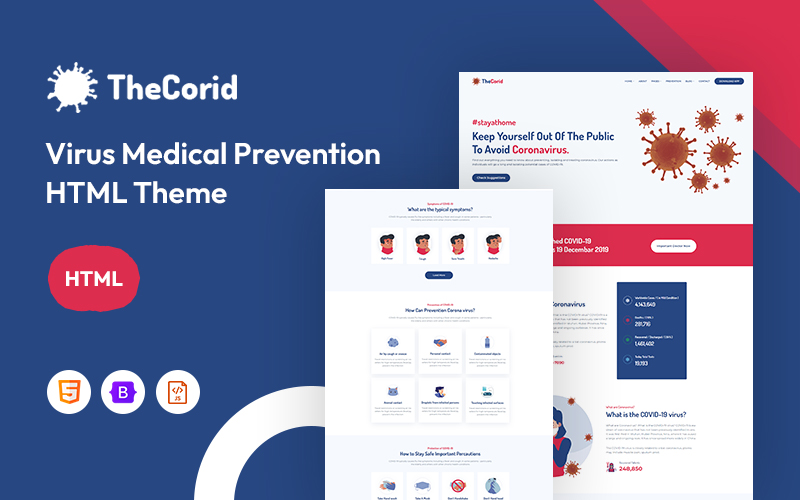 Thecorid – Virus Medical Prevention Website Template