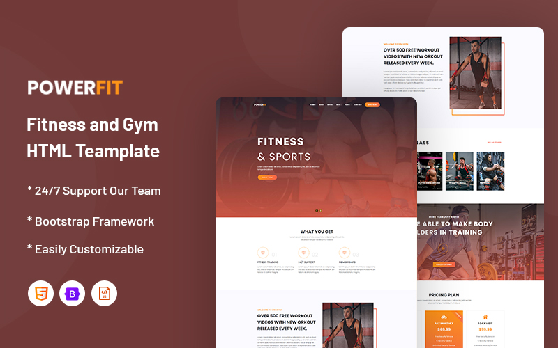 Powerfit – Fitness and Gym Website Template